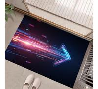 MULERN Alfombrillas para Interiores, Felpudo Flecha De Luz Brillante Tecnología del Futuro Absorbente Antideslizante de Perfil Bajo para Entrada Cocina Puerta Trasera, Mascotas Perros, 90x150cm