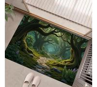 MULERN Alfombrillas para Interiores, Felpudo Túnel De Robles del Bosque Paisaje De Fantasía Absorbente Antideslizante de Perfil Bajo para Entrada Cocina Puerta Trasera, Mascotas Perros, 80x120cm
