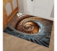 MULERN Felpudo Antideslizante 90x150cm, Escalera De Caracol Trampa de Tierra Felpudo Interior para una Entrada Limpia, Arquitectura Retro Alfombra Absorbentes, Fácil de Cuidar, Marrón