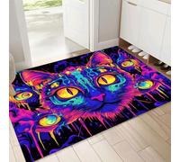 MULERN Felpudo Antideslizante 90x150cm, Muchos Ojos Gato Trampa de Tierra Felpudo Interior para una Entrada Limpia, Psicodélico Alfombra Absorbentes, Fácil de Cuidar, Colores Mixtos