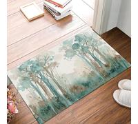 MULERN Felpudo con Diseño de Bosque En Acuarela Paisaje Abstracto, Alfombra para Entrada de Casa, Felpudo Lavable Adecuada para Dormitorio Interior Decoración de Habitación, 90x150cm