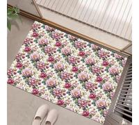 MULERN Felpudo de Arte Estético, Alfombra Arreglos Florales para Entrada, Felpudo Entrada Casa 80x120cm, Alfombra de Puerta de Entrada, Lavables, Decorativo Casa, Rosa