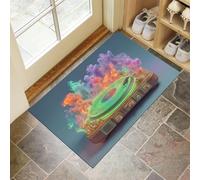 MULERN Felpudo de Fantasía, Alfombra Smoke Records para Entrada, Felpudo Entrada Casa 40x60cm, Alfombra de Puerta de Entrada, Lavables, Decorativo Casa, Vistoso