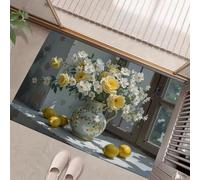 MULERN Felpudo de Floral Minimalista, Alfombra Linda Margarita para Entrada, Felpudo Entrada Casa 90x150cm, Alfombra de Puerta de Entrada, Lavables, Decorativo Casa, Amarillo