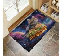 MULERN Felpudo de Lindo Soñador, Alfombra Espacio Hamburguesa Gato para Entrada, Felpudo Entrada Casa 40x60cm, Alfombra de Puerta de Entrada, Lavables, Decorativo Casa, Púrpura