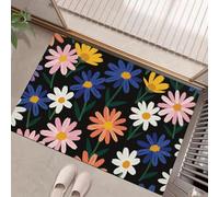 MULERN Felpudo de Recortes De Papel, Alfombra Arte De Margaritas para Entrada, Felpudo Entrada Casa 50x80cm, Alfombra de Puerta de Entrada, Lavables, Decorativo Casa, Vistoso