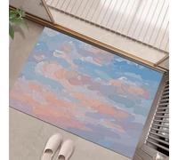 MULERN Felpudo de Surrealismo, Alfombra Pintura Al Óleo del Cielo para Entrada, Felpudo Entrada Casa 50x80cm, Alfombra de Puerta de Entrada, Lavables, Decorativo Casa, Durazno