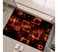 MULERN Felpudo de Tecnología del Futuro, Alfombra Cubo Brillante para Entrada, Felpudo Entrada Casa 40x60cm, Alfombra de Puerta de Entrada, Lavables, Decorativo Casa, Naranja