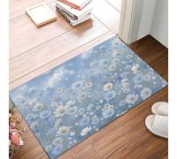 MULERN Felpudo Entrada Casa 80x120cm - Alfombra Entrada Interior Antideslizante Margaritas Nubes Blancas, Lavable Felpudo de Alfombrilla Frescas Y Tranquilas, Interior Tapete