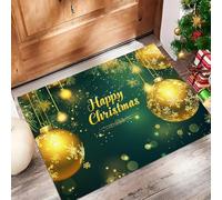 MULERN Felpudo Navidad Fondo, 40x60cm Alfombra Puerta Copos De Nieve, Alfombra Navidad Antideslizante para Cocina Pasillo Salón, Felpudo Entrada Casa Decoración