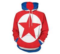 MULERN Hombre Sudaderas con Capucha 3D Hoodie con Mangas Largas Unisex Streetwear Sudadera Deportiva con Cordón, Sweatshirt Ligera con Corea del Norte Bandera Nacional