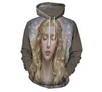 MULERN Hombre Sudaderas con Capucha Estampado 3D Hoodie con Bolsillo, Mujer Estilo Fantasía Motivo, Chica Joven Rubia Moda Manga Larga Pullover Streetwear Informales Camisetas