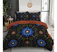 MULERN Juego de Funda Nórdica Reversible Estampada, 135x200cm Geometría Estrellas Puntos Extra Suave Fundas de Edredón Tradición Arte para Toda la Temporada, Incluye 1 Fundas de Almohada, Negro Azul