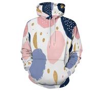 MULERN Unisex Felpe con Cappuccio Stampato Abstracto 3D Uomo Donna, Maniche Lunghe Hoodies Pull Casual Ropa de Calle Vórtice con Forma De Punto S-6XL con Tasca per Abiti Autunno Inverno