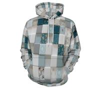 MULERN Unisex Felpe con Cappuccio Stampato Acuarela Geométrica 3D Uomo Donna, Maniche Lunghe Hoodies Pull Casual Ropa de Calle Collage De Cuadrados S-6XL con Tasca per Abiti Autunno Inverno