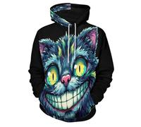 MULERN Unisex Felpe con Cappuccio Stampato Animal Divertido 3D Uomo Donna, Maniche Lunghe Hoodies Pull Casual Ropa de Calle Gato Feo S-6XL con Tasca per Abiti Autunno Inverno