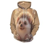 MULERN Unisex Felpe con Cappuccio Stampato Anime 3D Uomo Donna, Maniche Lunghe Hoodies Pull Casual Ropa de Calle Lindo Erizo S-6XL con Tasca per Abiti Autunno Inverno