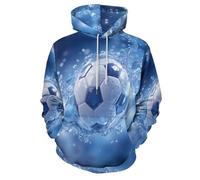 MULERN Unisex Felpe con Cappuccio Stampato Fantasía 3D Uomo Donna, Maniche Lunghe Hoodies Pull Casual Ropa de Calle Salpicadura De Fútbol S-6XL con Tasca per Abiti Autunno Inverno