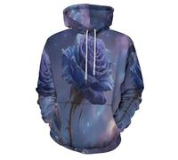 MULERN Unisex Felpe con Cappuccio Stampato Flores De Fantasía 3D Uomo Donna, Maniche Lunghe Hoodies Pull Casual Ropa de Calle Rosa Galaxia S-6XL con Tasca per Abiti Autunno Inverno