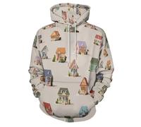 MULERN Unisex Felpe con Cappuccio Stampato Ilustración 3D Uomo Donna, Maniche Lunghe Hoodies Pull Casual Ropa de Calle Casa Pequeña S-6XL con Tasca per Abiti Autunno Inverno