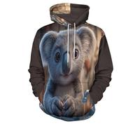 MULERN Unisex Felpe con Cappuccio Stampato Lindo 3D Uomo Donna, Maniche Lunghe Hoodies Pull Casual Ropa de Calle Koala De Cocina S-6XL con Tasca per Abiti Autunno Inverno