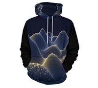 MULERN Unisex Felpe con Cappuccio Stampato Minimalismo De Lujo 3D Uomo Donna, Maniche Lunghe Hoodies Pull Casual Ropa de Calle Líneas Onduladas S-6XL con Tasca per Abiti Autunno Inverno