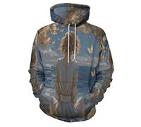MULERN Unisex Felpe con Cappuccio Stampato Pintura Al Óleo Onírica 3D Uomo Donna, Maniche Lunghe Hoodies Pull Casual Ropa de Calle Chica Mar S-6XL con Tasca per Abiti Autunno Inverno