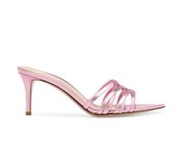 Mules de Tacón de Aguja con Punta Abierta Para Mujer,Sandalias de Tacones con Tiras Cruzadas a la Moda,Mules de Tacón Alto Cómodos Para Fiestas de Verano,Rosado,39 EU