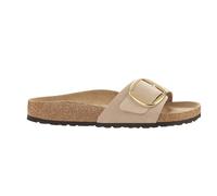 Mules de una correa Madrid Big Buckle Mujer Talla 38. Color Beige
