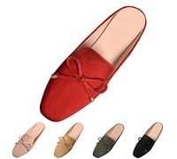 Mules Mujer Frente Cerrado Plano Sandalias & Slides Para Mujer Slider Trasero Abierto Sandalias De Trekking Sandalias Ligeras Lazo Boho Sandalias Sólidas Suela Sólida Zapatos De Caminar Sencillos