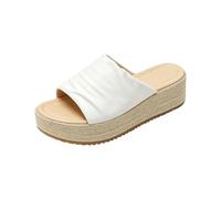Mules Sandalias Cuñas Mujer Alpargata Plataforma Zapatos de Punta Abierta Cómodo Tobillo Alpargatas Mujer Tacón para Diario Viaje Trabajo Casual, Z blanco, 40 EU