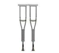 Muleta Axilar de Acero Inoxidable, Muletas Ortopédicas, Muletas Regulables para Adulto, con Cómodas Almohadillas y Resortes Amortiguadores, 1 Par (Size : M)