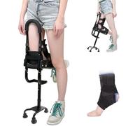 Muleta manos libres para pierna, bastón andador telescópico para rodilla con protector de tobillo, soporte de movilidad antideslizante para la recuperación de fracturas, altura ajustable, capacidad