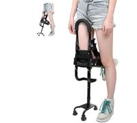 Muleta manos libres para pierna, bastón andador telescópico para rodilla con protector de tobillo, soporte de movilidad antideslizante para la recuperación de fracturas, altura ajustable, capacidad