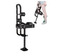 Muleta manos libres para rodilla, andador telescópico de una sola pierna con altura ajustable, soporte ergonómico para la recuperación de fracturas de tobillo, capacidad de peso de 220 libras.