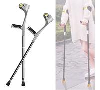 Muleta para antebrazo con agarre ergonómico y reposabrazos en forma de U, ligera de aluminio, ayuda para caminar, para adultos, diseño de puño abierto, altura ajustable 140-185 cm