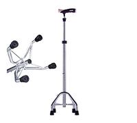Muletas de aluminio de cuatro pies/bastón para caminar liviano sin deslizamiento de muletas de altura ajustable resistente a las mujeres y hombres con mango de PVC para ancianos Es tan amable de su