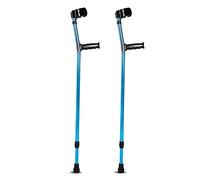 Muletas de aluminio ligero para ancianos y discapacitados, 1 par de antebrazos, ajustables, portátiles, para caminar, color azul