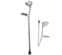 Muletas de antebrazo para adultos, muletas, color negro plateado, bastón de altura ajustable, mango ergonómico/plateado/1 par