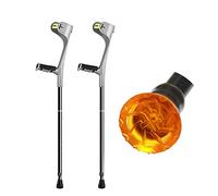 Muletas del antebrazo, muletas para adultos, muletas ergonómicas para caminar, aleación de aluminio liviano, altura ajustable, caminante equilibrado para niños, hombres, mujeres (grises) de moda