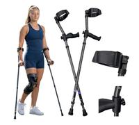 Muletas in-Motion para antebrazo | Muletas de asistencia de resorte para adultos | Muleta para caminar con asas ergonómicas | Puntas articuladas | Tamaño alto (5'7.6 cm - 6'20.3 cm) | Ligero y