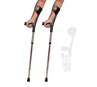 Muletas livianas del antebrazo para adultos, muletas de brazo marrón ergonómico plegable plegable antebrazo con agarres de manos para ancianos, discapacitados y con discapacidad física es tan amable