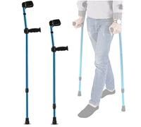 Muletas para adulto para antebrazo, ligeras, ajustables, ortopédicas, de aluminio, auxiliares, 1 par