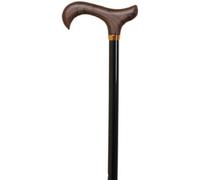 Muletilla bastón extensible de aluminio con puño de madera color negro