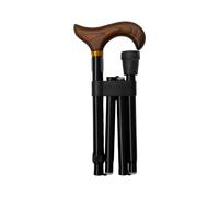 Muletilla Plegable Negra con Empuñadura de Madera