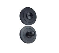 Muletilla y desbloqueo redonda en color negro, cierre de condena para puertas de madera interior 125HP-NE es de 50mm y 123HP-NE de 35mm de diámetro de roseta, cuadradillo de 6mm (50MM)