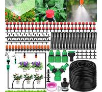 MULEVIP 50M Sistema de Riego Jardín 200 pcs Kit Riego por Goteo de Jardín Pulverizador y Gotero Automatico para Jardin Invernadero Césped Patio Terraza,Automático Rociadores por Goteo Riego de Jardín