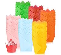 MULEVIP Papel Cupcakes 300 Piezas Papel para Magdalenas,Papel Muffins Cupcakes,Molde de Pastel de Muffins,Vasos de Papel para Hornear para Bodas, Fiestas de Cumpleaños, Baby Showers(6 Estilos)