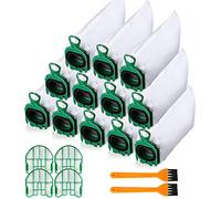MULEVIP Paquete de 12 Bolsas para Vorwerk Kobold VB100 FP 100,Bolsas de Aspiradora,Bolsas Aspirador,Bolsas Eliminación con 4 Filtros de ProteccióN Del Motor, 2 Cepillar
