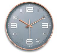 MULEVIP Reloj de Pared Moderno Silencioso - Decorativo Redondo de Cuarzo, 12 Pulgadas - Adecuado Para Sala de Estar, Cocina, Dormitorio y Sala de Estudio